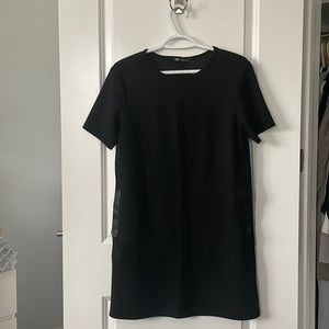 ZARA - Black Suede A-Line Zara Dress with Leather-Lined Pockets